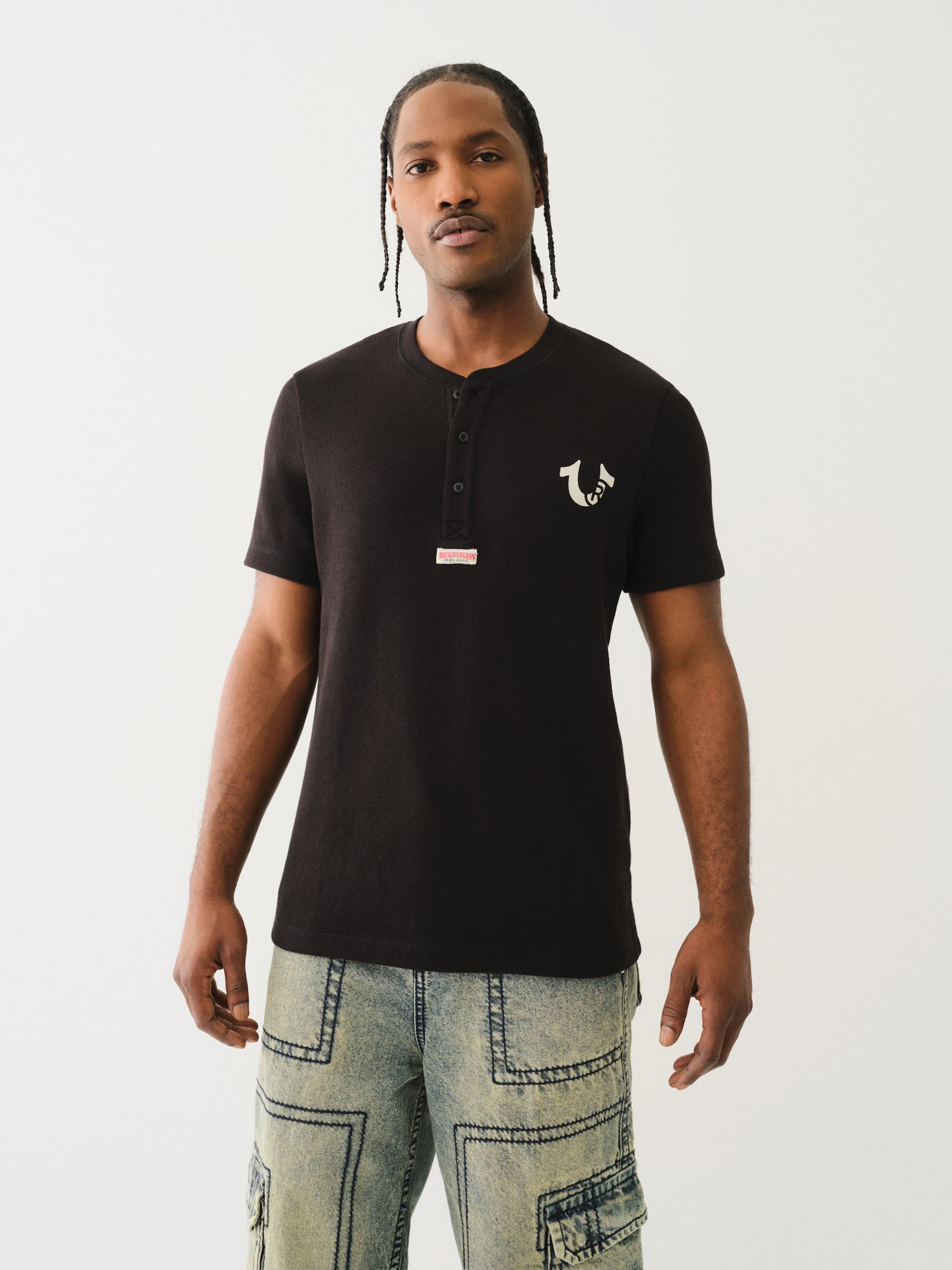 True Religion Registered Hs Henley Jet Black