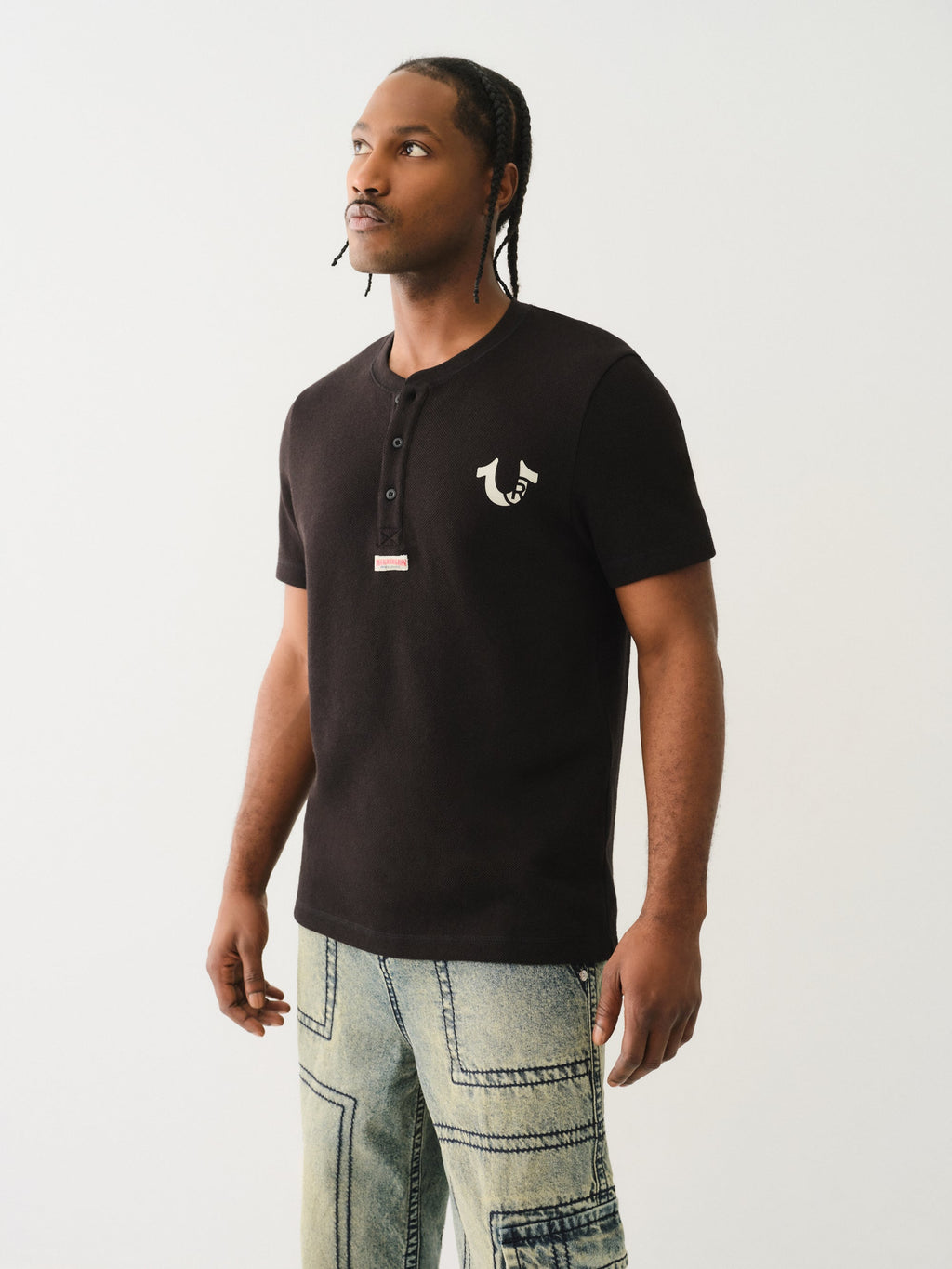 True Religion Registered Hs Henley Jet Black