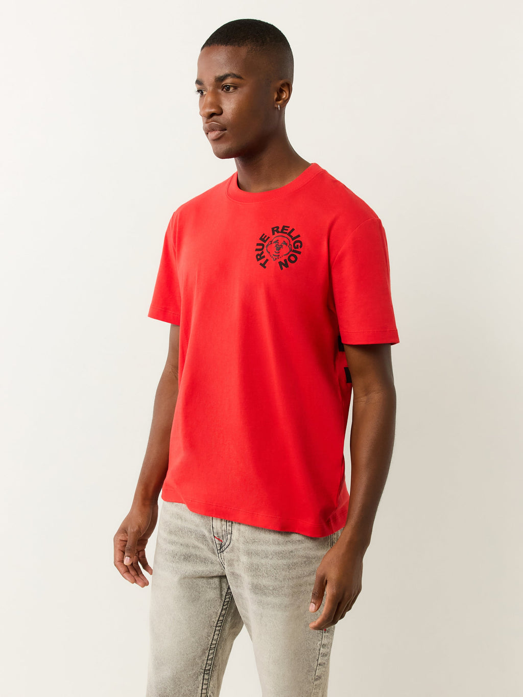 True Religion Ss Buddha Face Tee Flame Scarlet