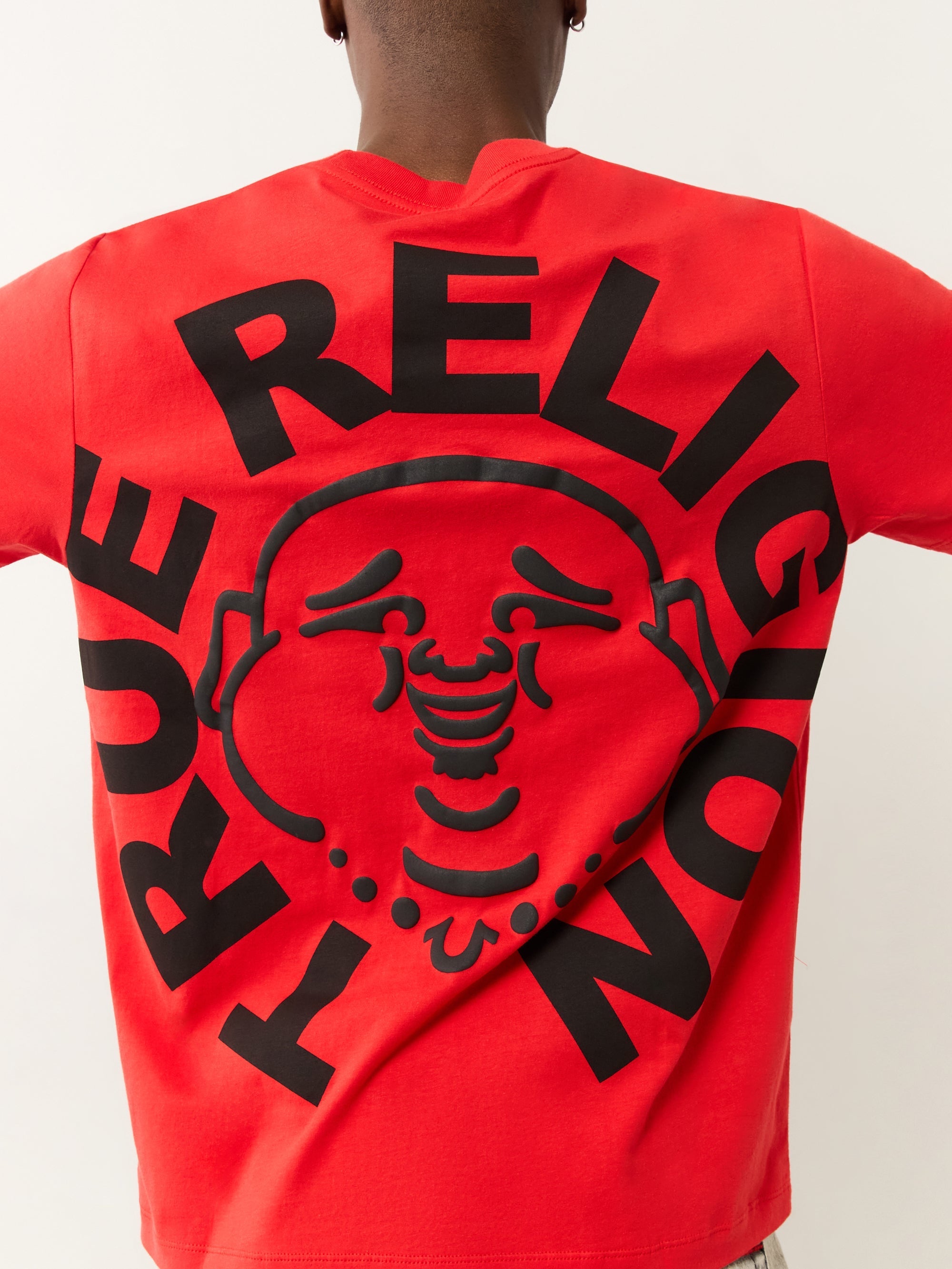 True Religion Ss Buddha Face Tee Flame Scarlet