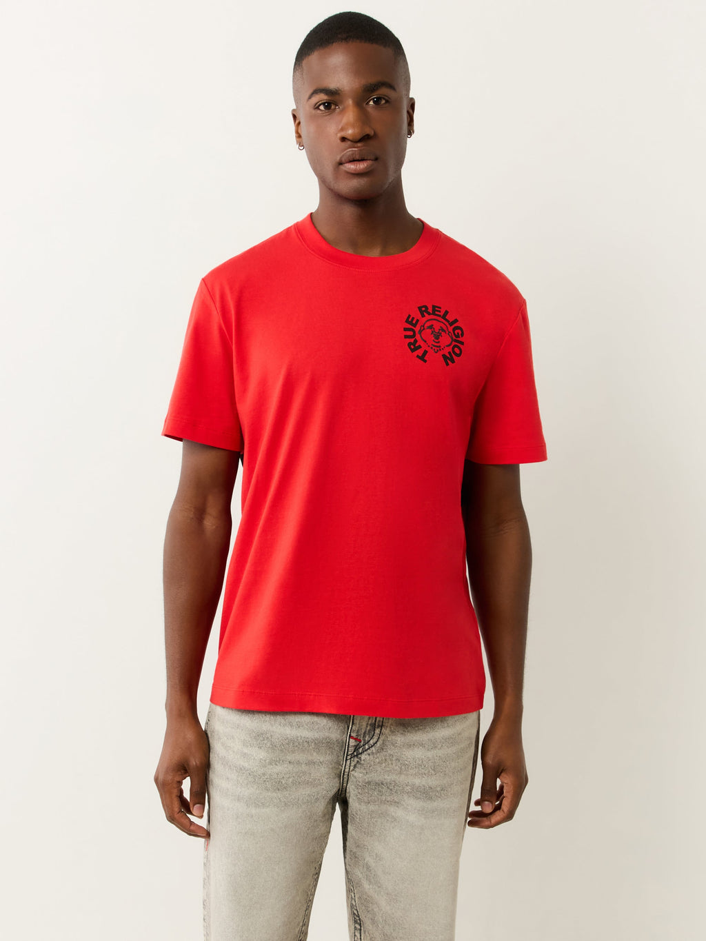 True Religion Ss Buddha Face Tee Flame Scarlet