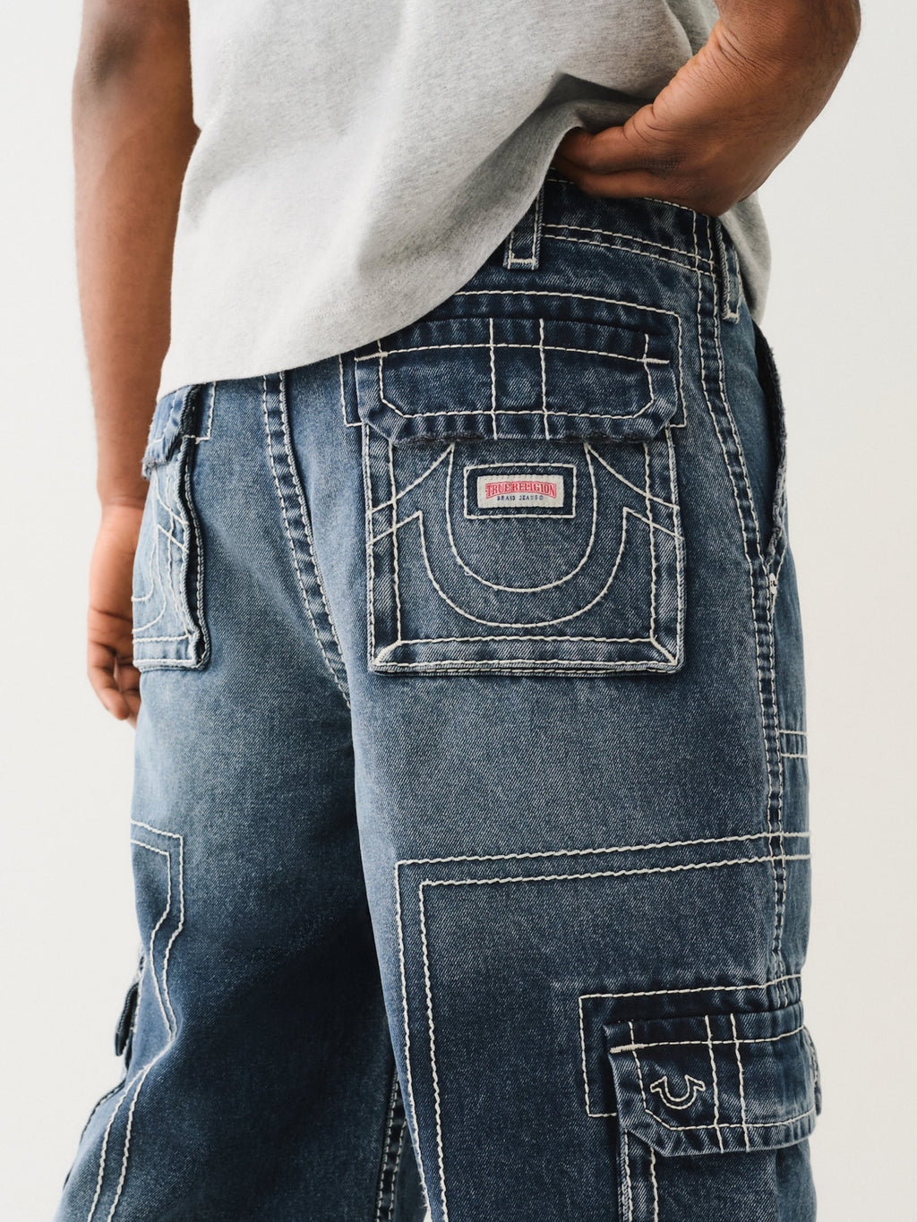 True Religion Big T Cargo Pant Dark Rebel Race Wash