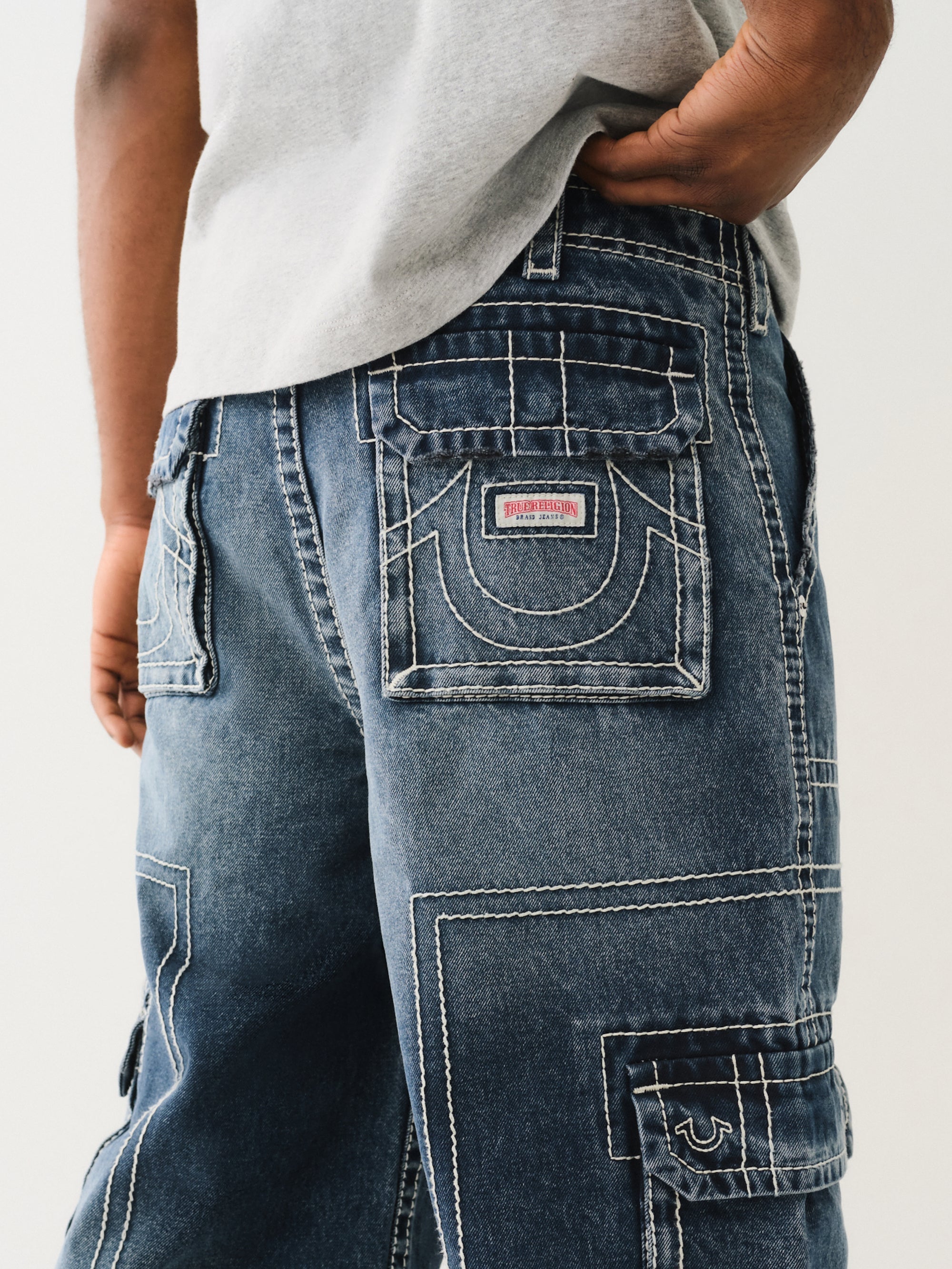 True Religion Big T Cargo Pant Dark Rebel Race Wash