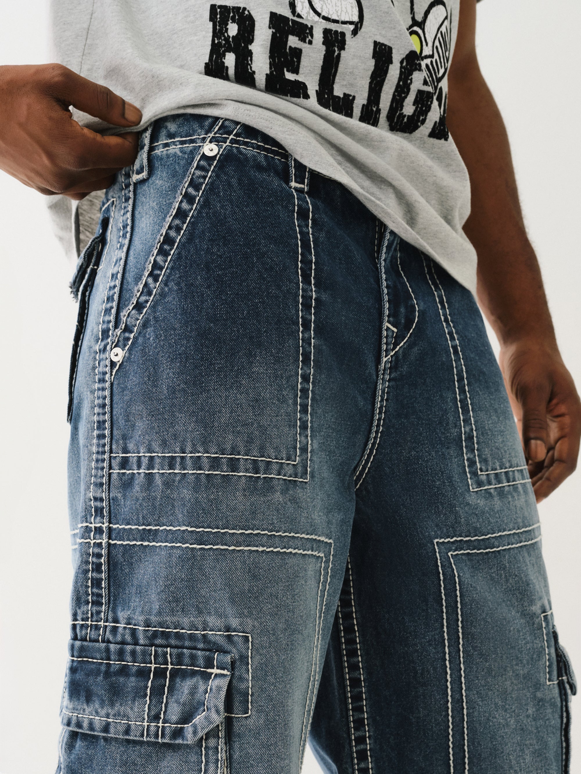 True Religion Big T Cargo Pant Dark Rebel Race Wash