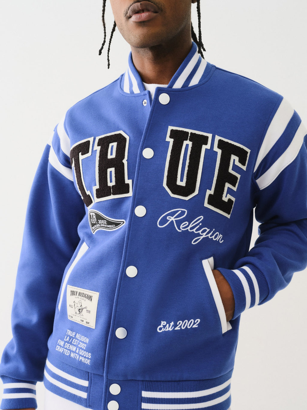 True Religion Uni Varsity Jacket Mazarine Blue
