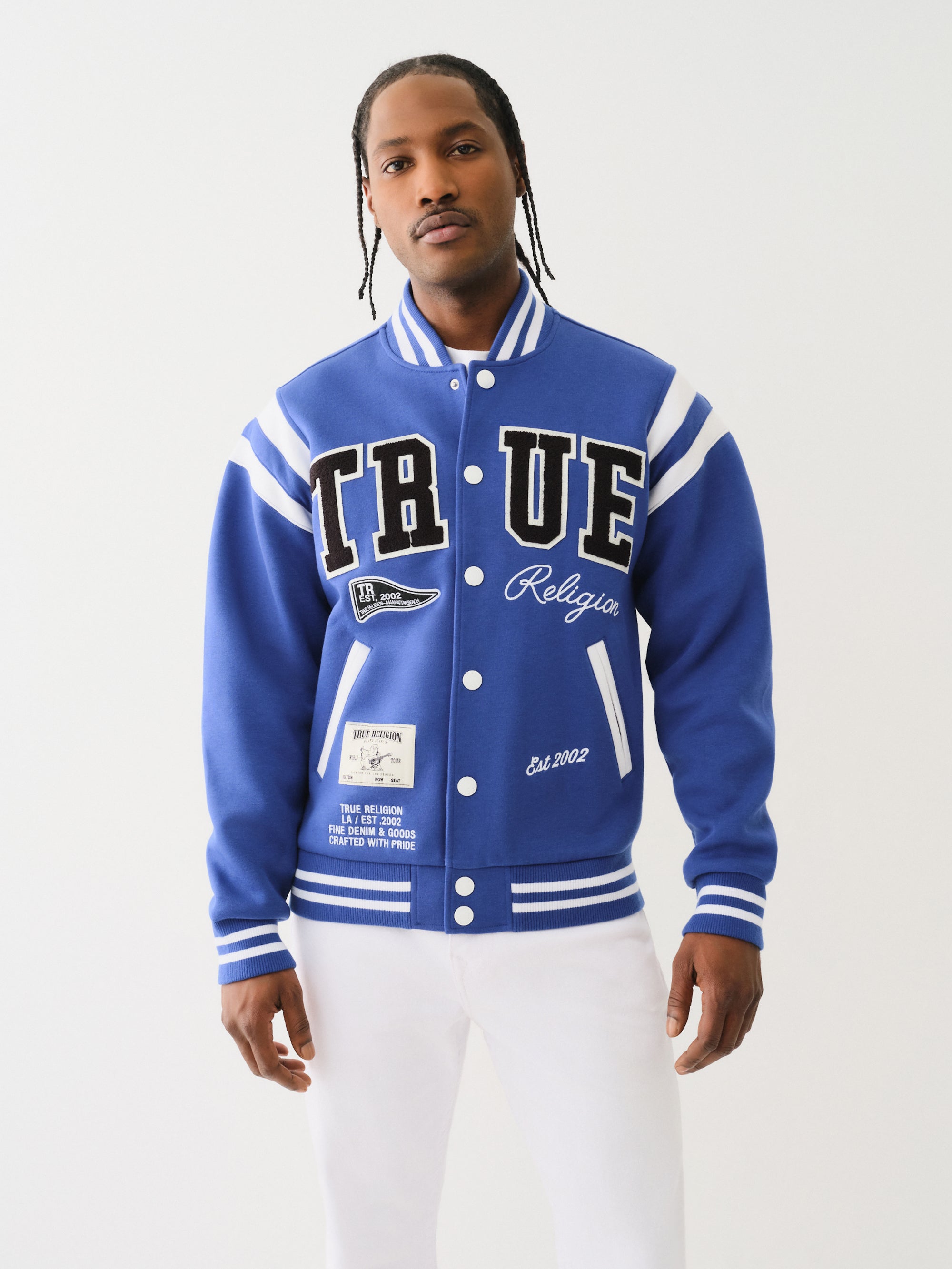True Religion Uni Varsity Jacket Mazarine Blue