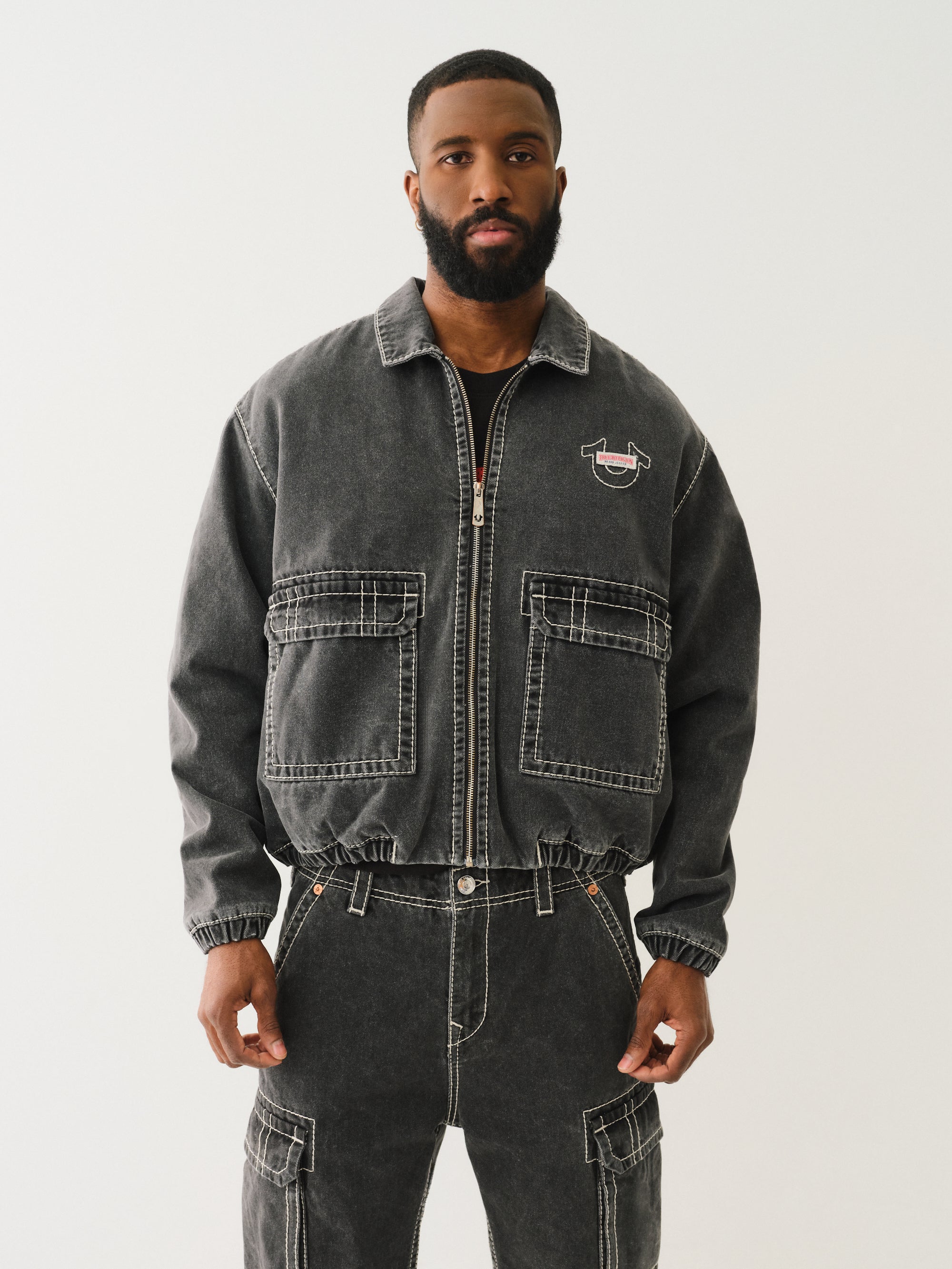 True Religion Denim Big T Shacket Bullet Black Wash