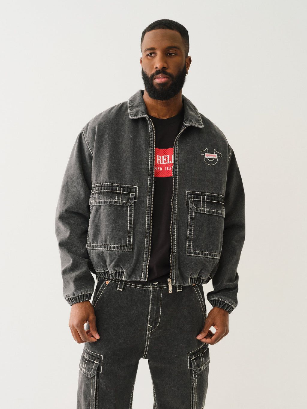 True Religion Denim Big T Shacket Bullet Black Wash