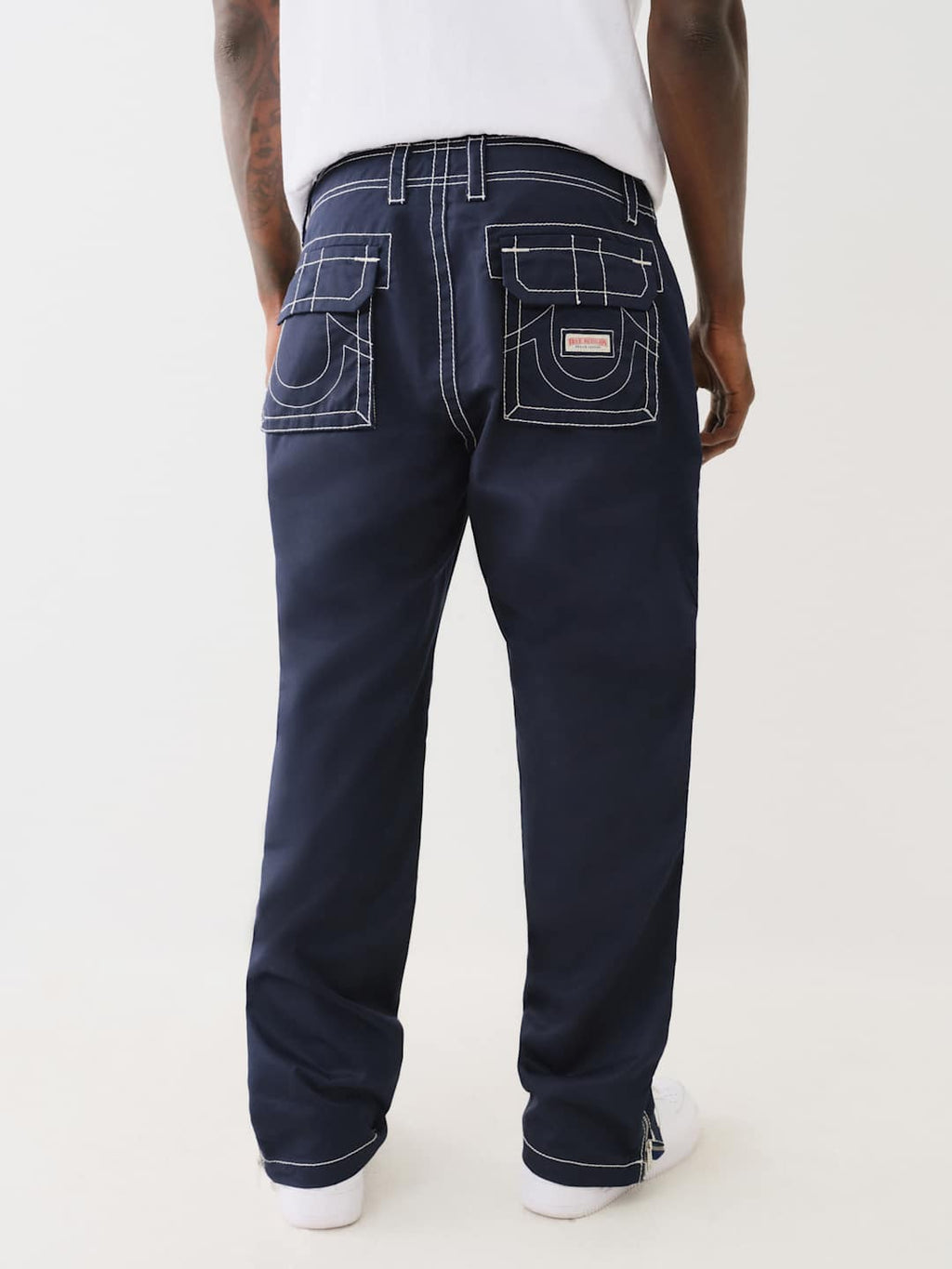 True Religion Jogger Big T Side DBL Zip Pants Dress Blue