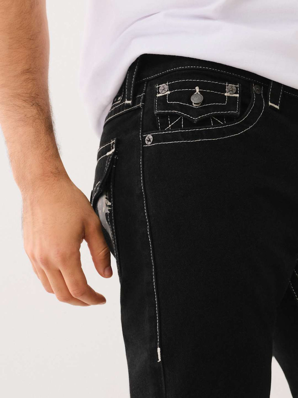 True Religion Jeans SN Ricky Flap BK PKT Camo HS 2SB Black Rinse