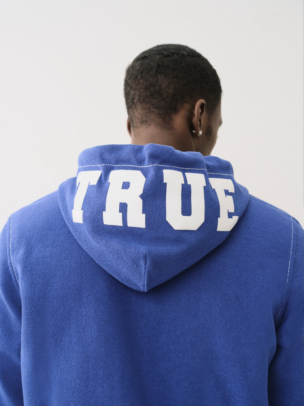 True Religion Reverse Terry Zip Up Hoodie Mazarine Blue