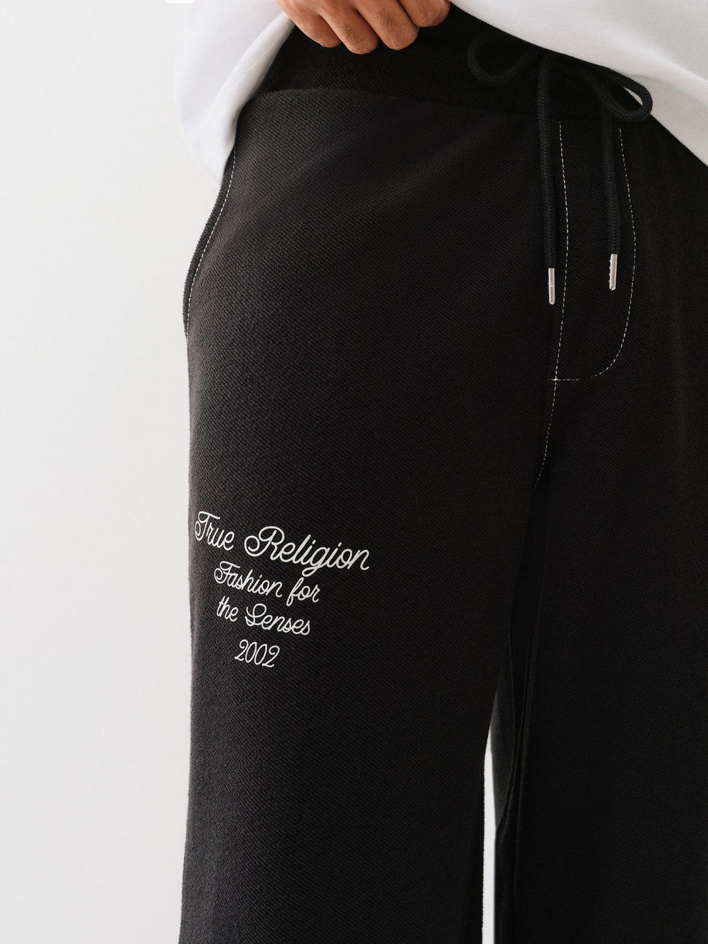 True Religion Reverse Terry Baggy Sweatpant Jet Black