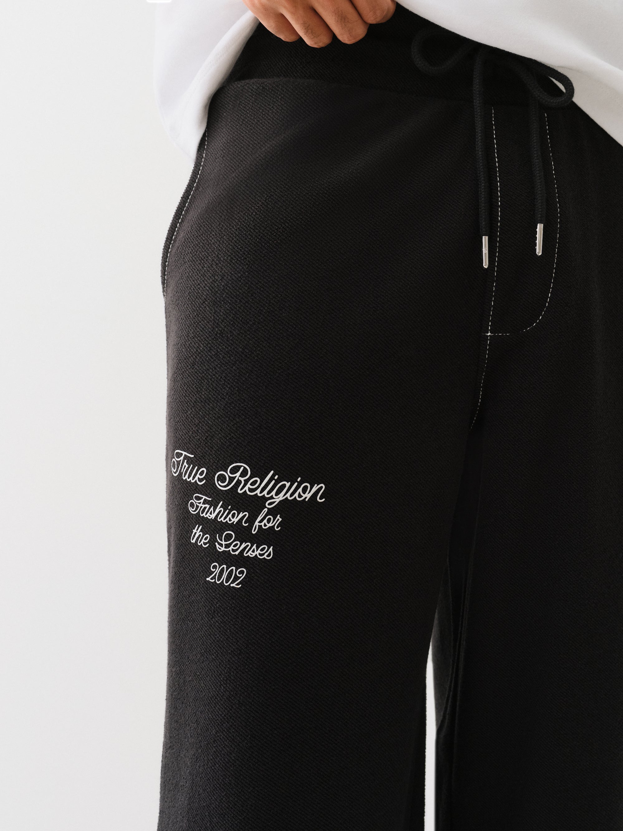 True Religion Reverse Terry Baggy Sweatpant Jet Black