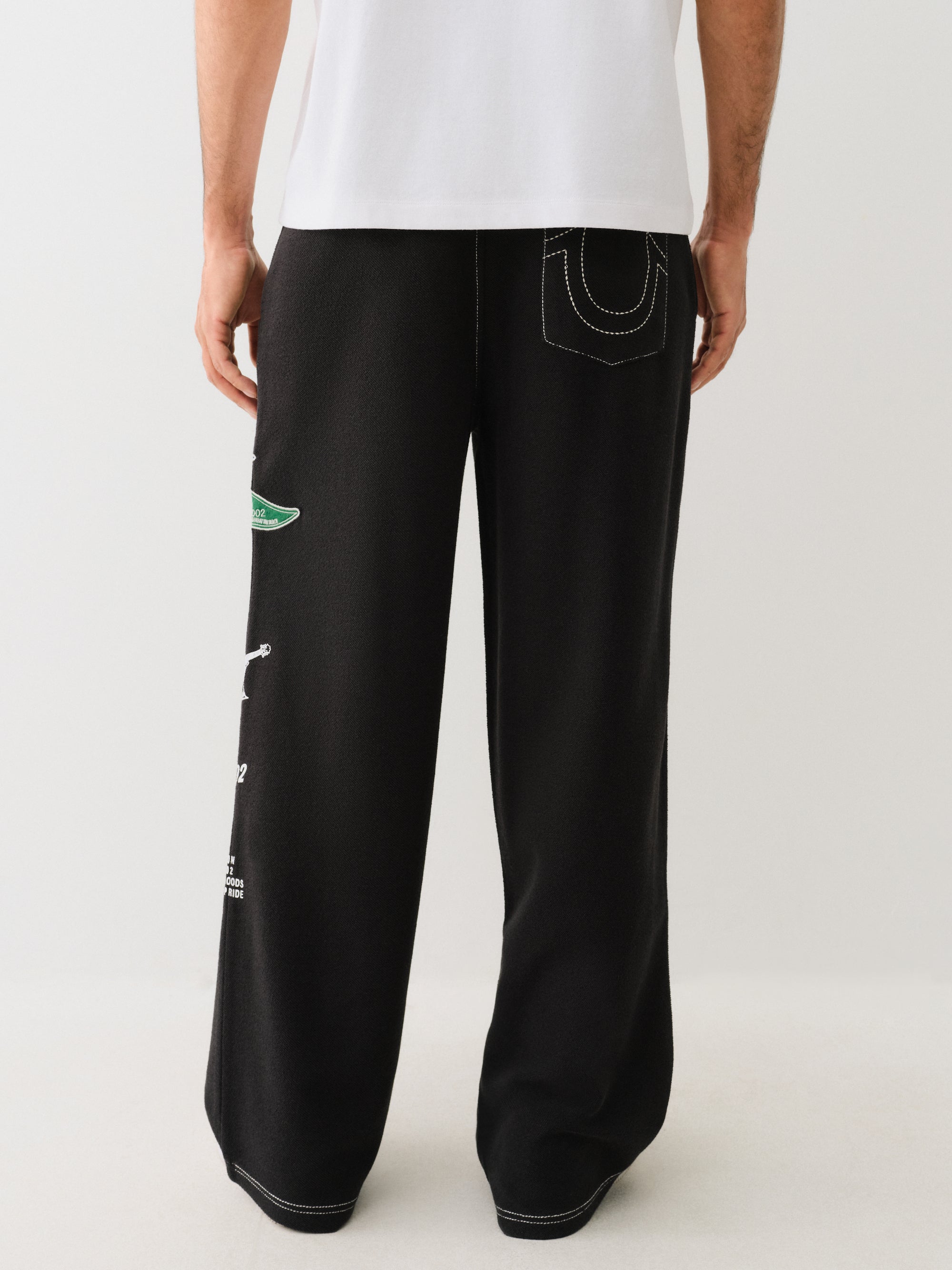 True Religion Reverse Terry Baggy Sweatpant Jet Black