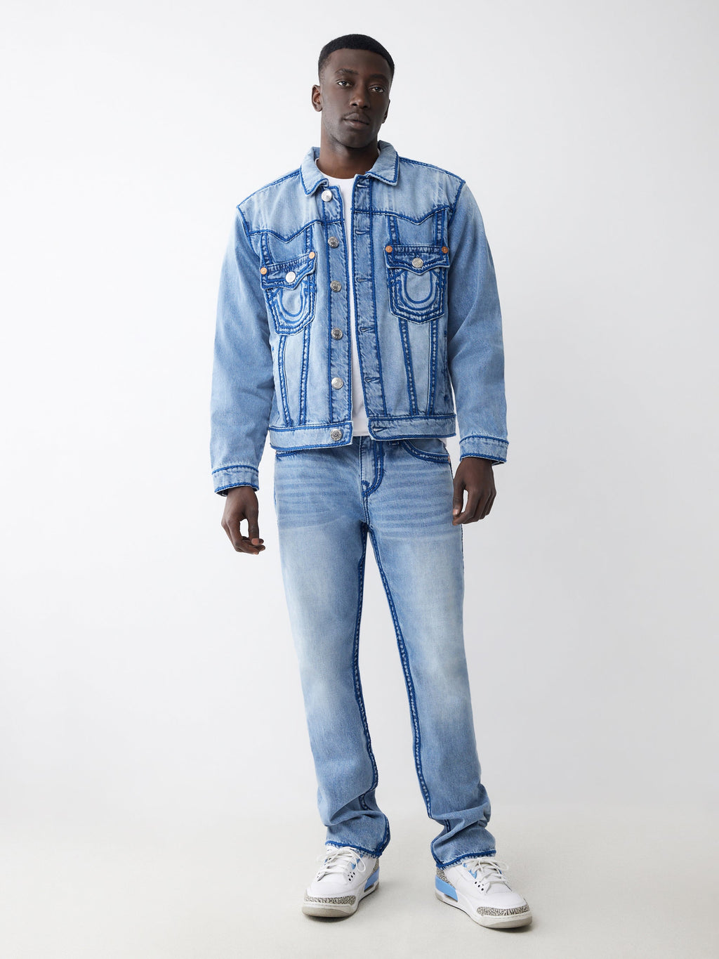 True Religion Oversize Rope Stitch Jimmy Jkt Rocky Point Light Wash