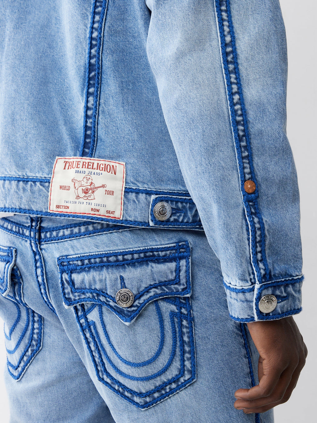 True Religion Oversize Rope Stitch Jimmy Jkt Rocky Point Light Wash