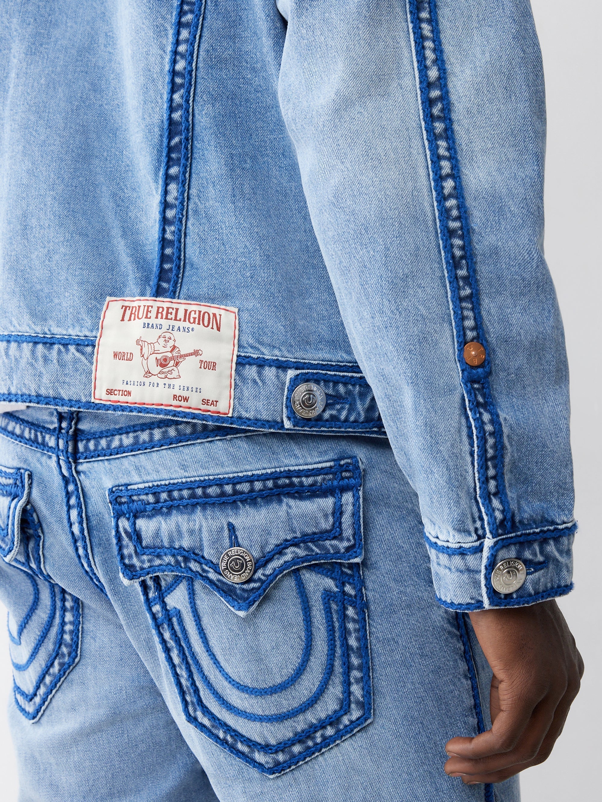 True Religion Oversize Rope Stitch Jimmy Jkt Rocky Point Light Wash