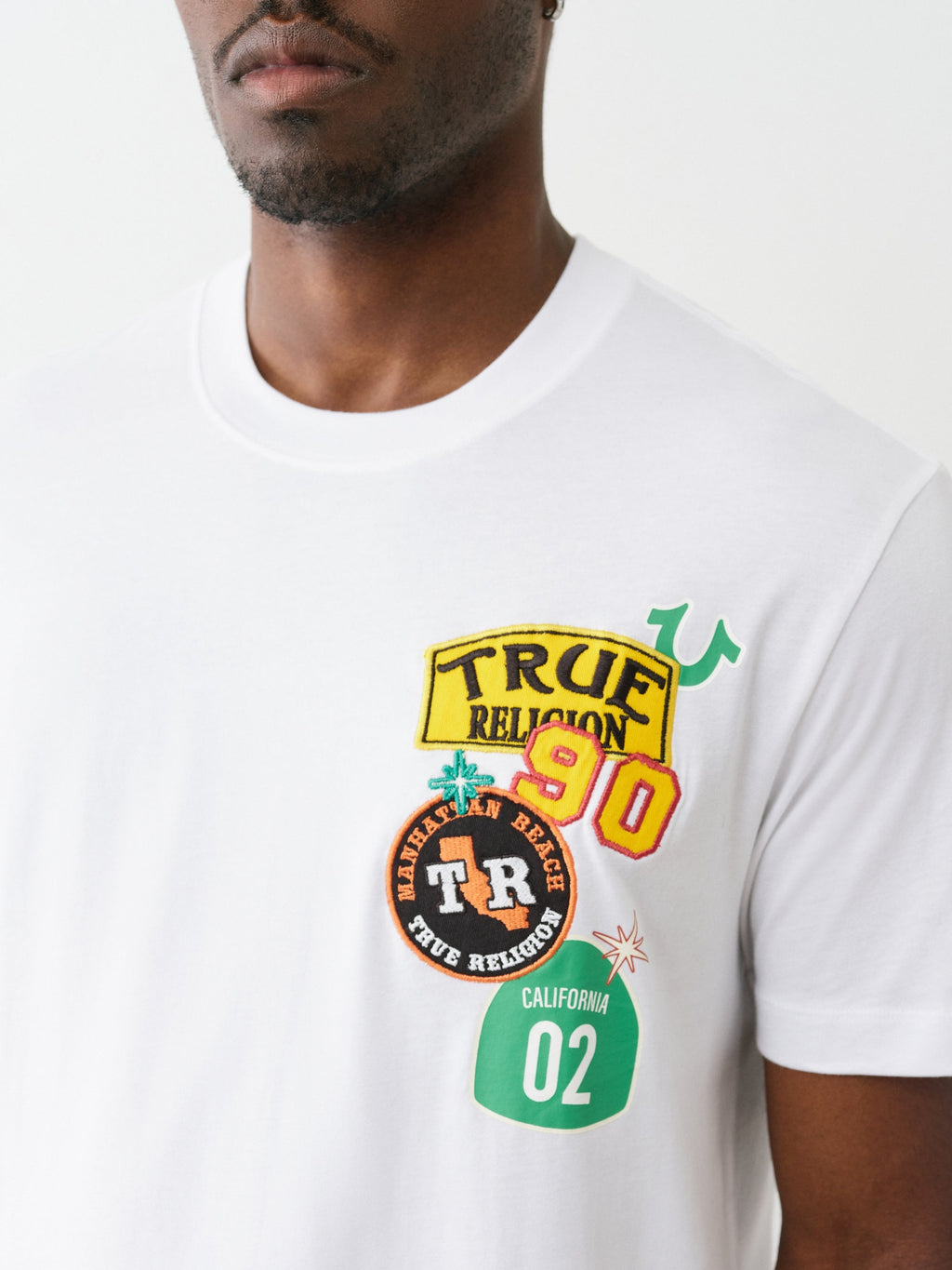 True Religion Ss Freeway Patch Tee Optic White