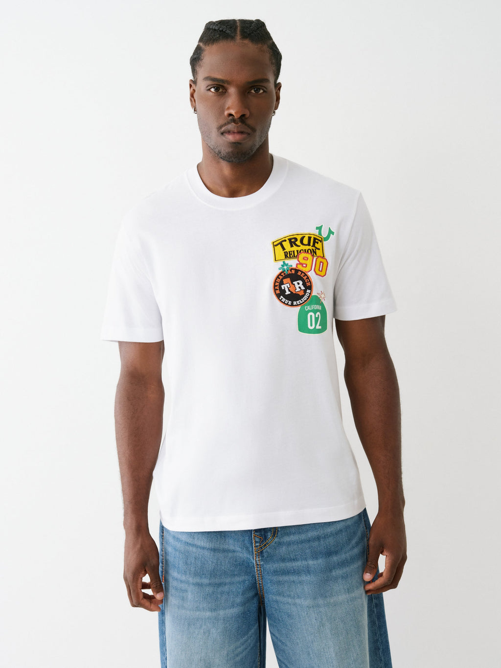 True Religion Ss Freeway Patch Tee Optic White
