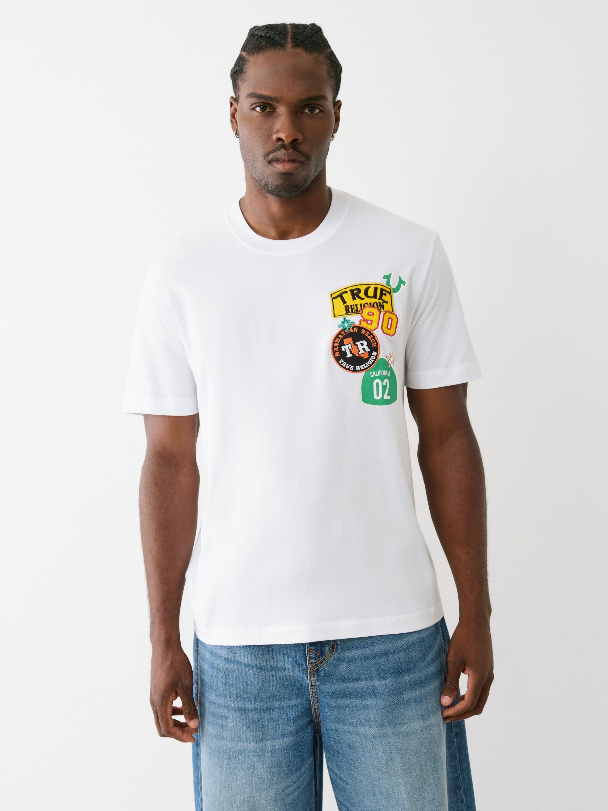 True Religion Ss Freeway Patch Tee Optic White