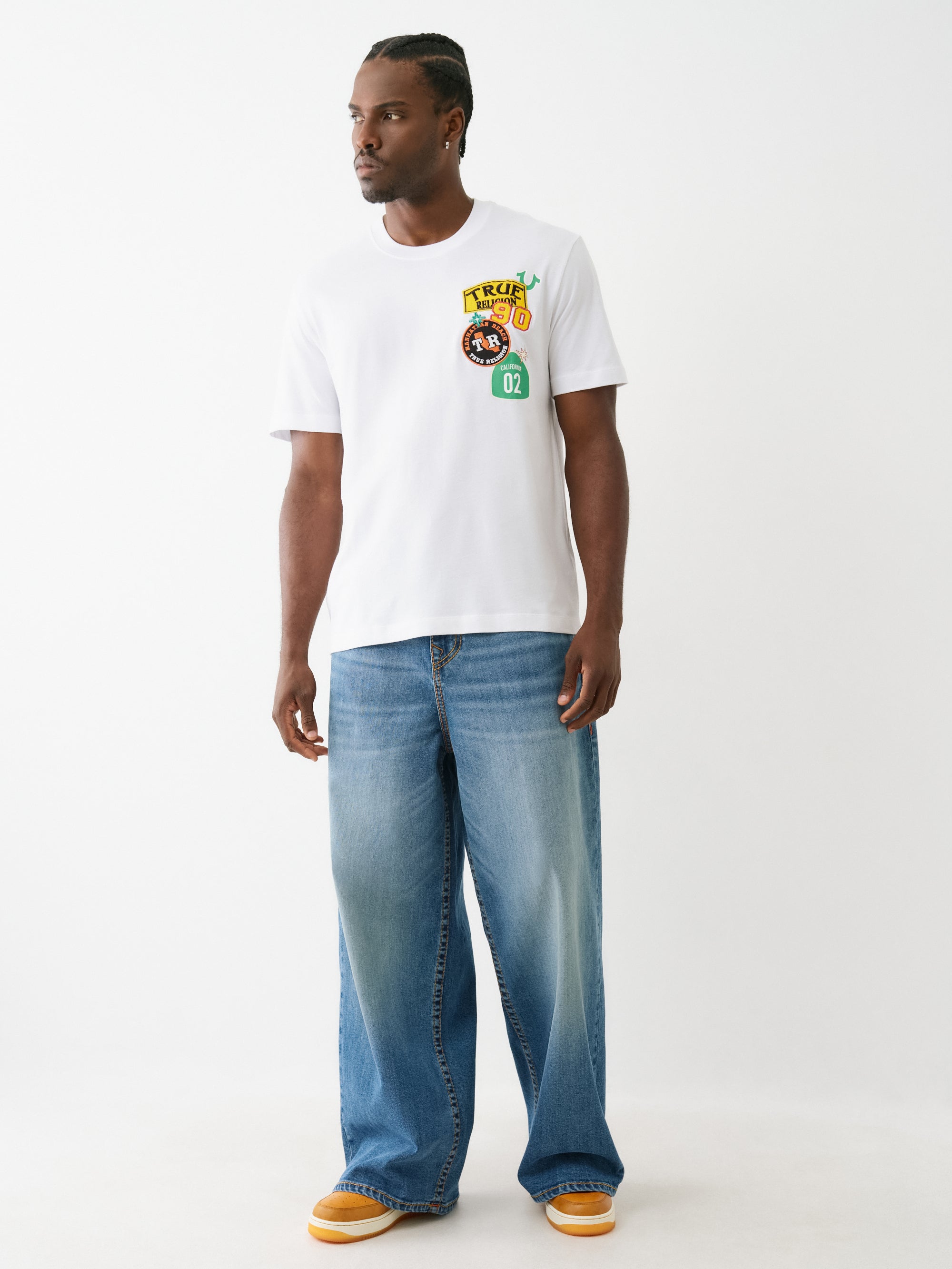 True Religion Ss Freeway Patch Tee Optic White