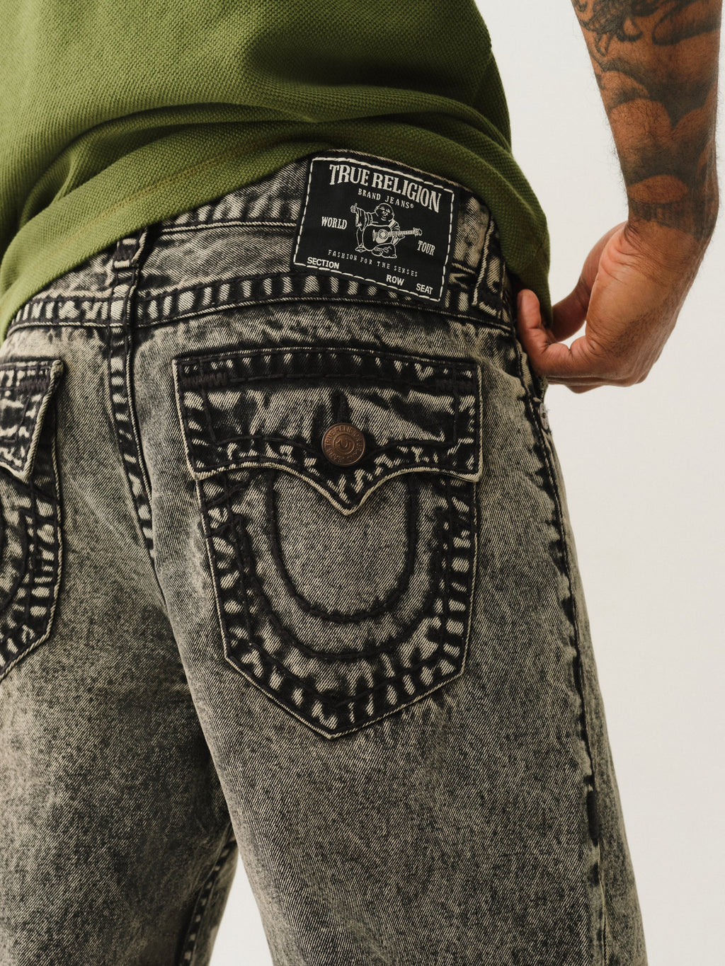 True Religion Vinny Super T Flap 34In Retro Active Acid Wash