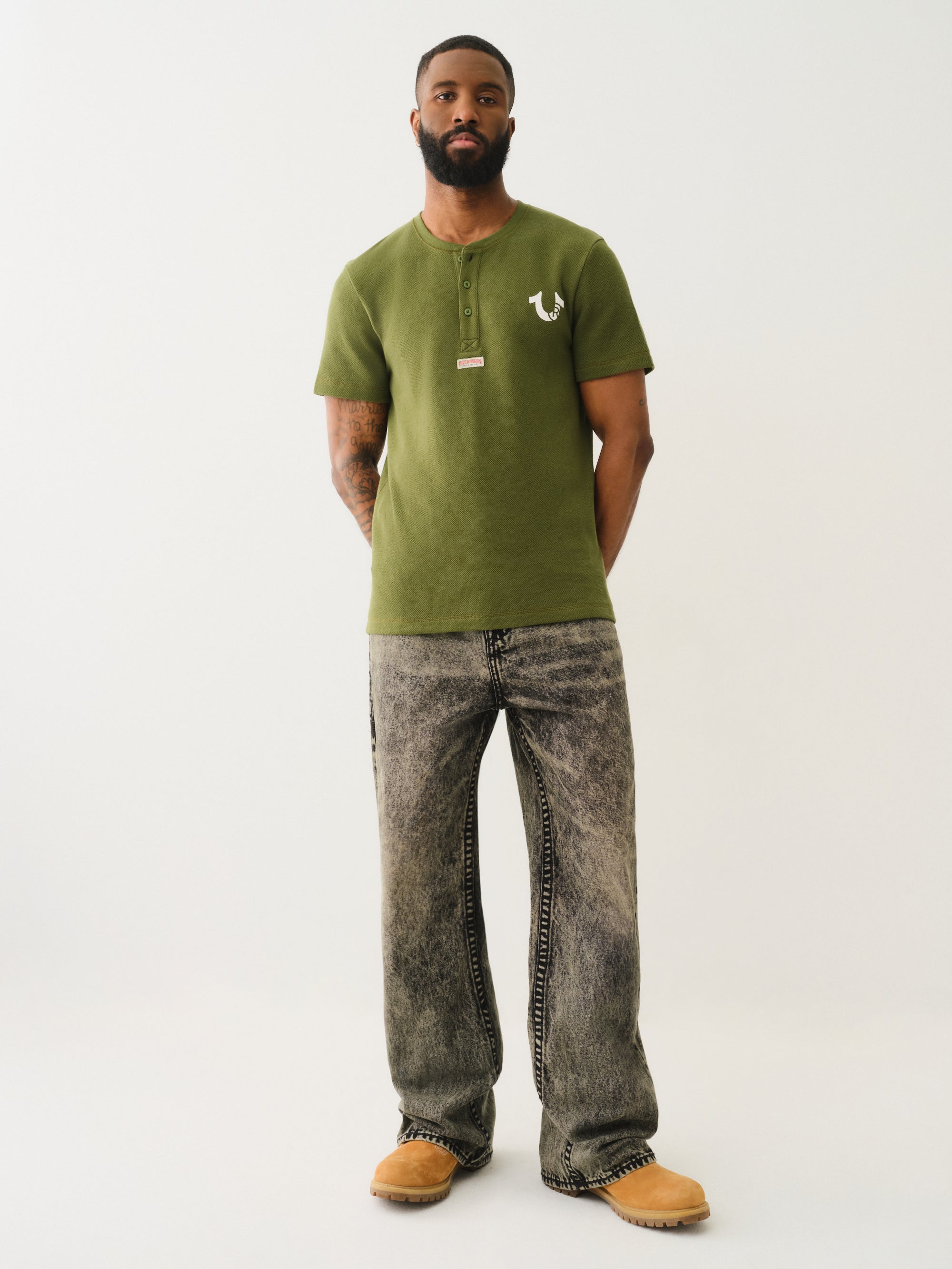 True Religion Vinny Super T Flap 34In Retro Active Acid Wash