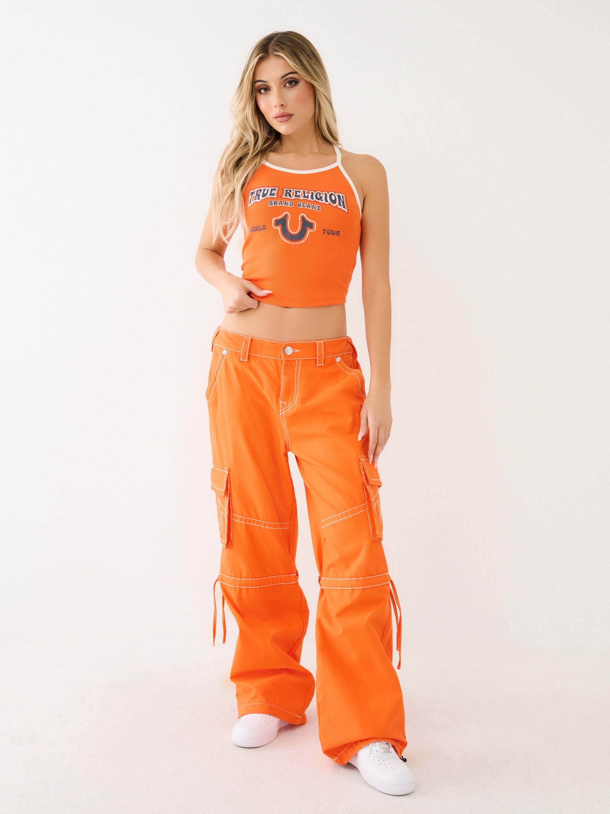 True Religion Contrats Tank Ribbed Flame-Winer White