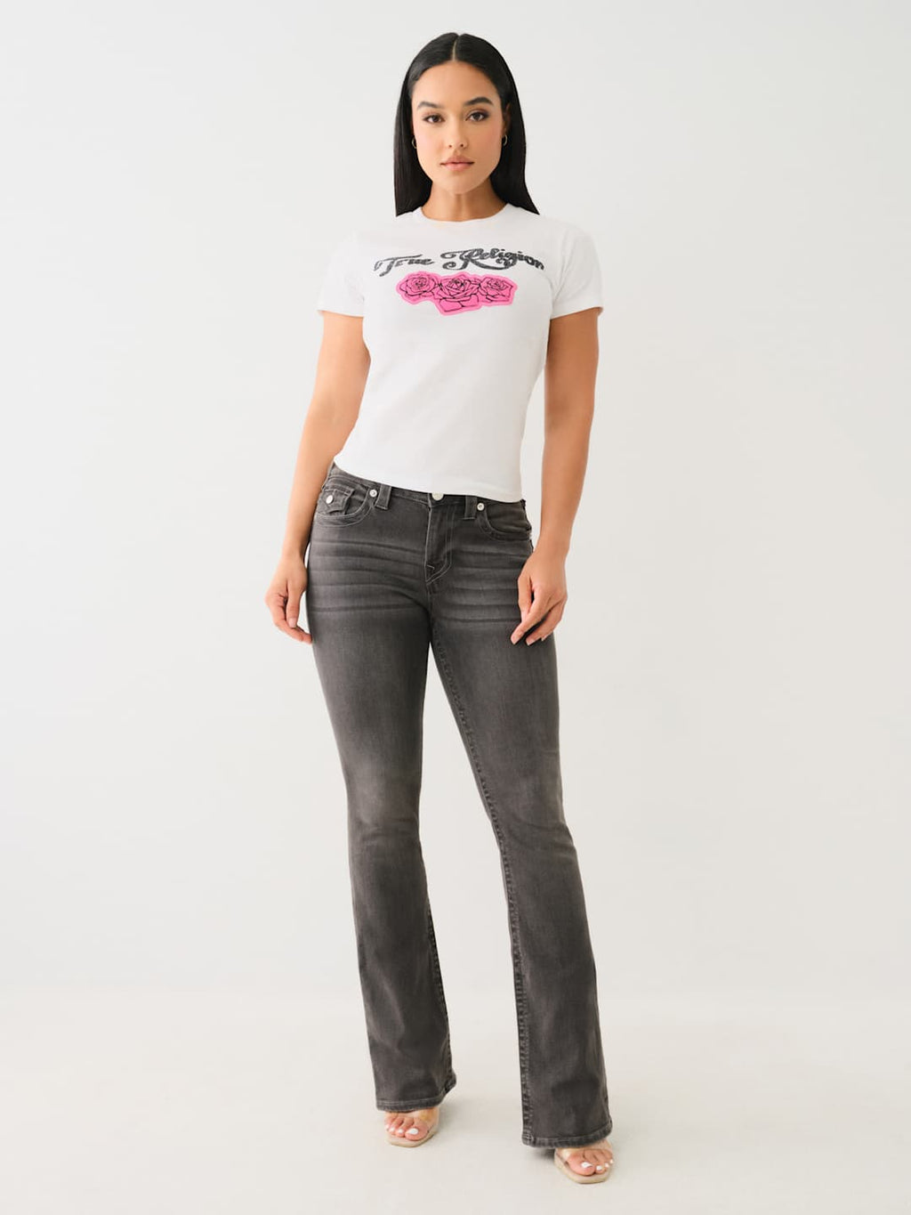 True Religion Crystal Rose T-Shirt Optic White