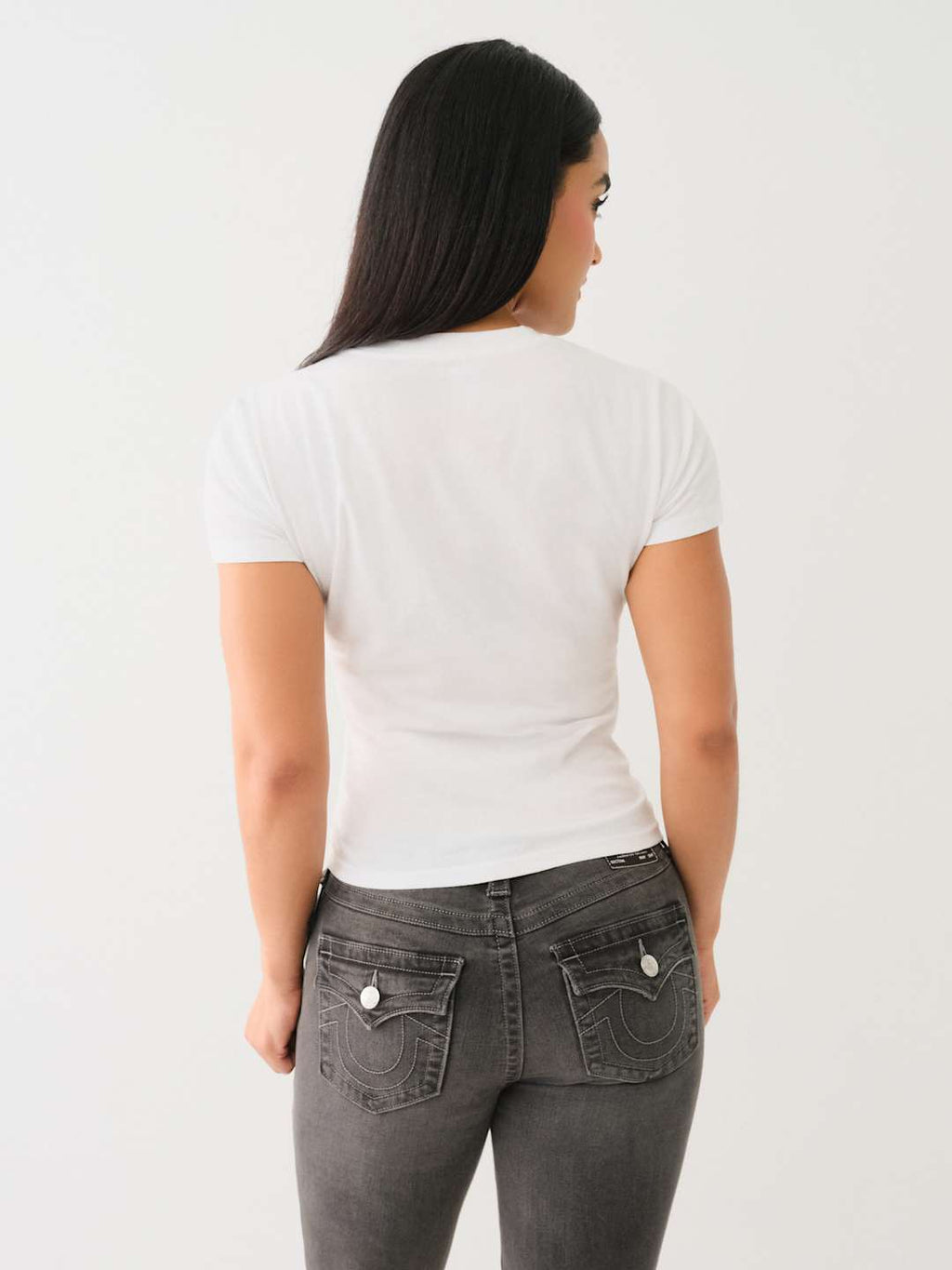 True Religion Crystal Rose T-Shirt Optic White