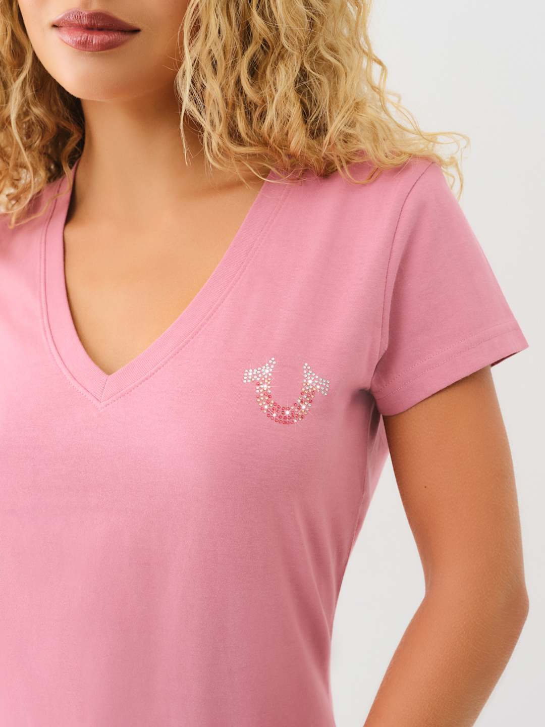 True Religion Crystal Wings T-Shirt Heather Rose