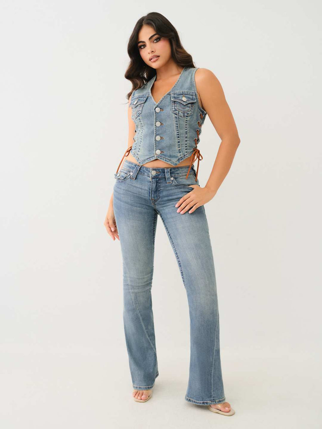 True Religion Lace Up Vest Ladies Penelope