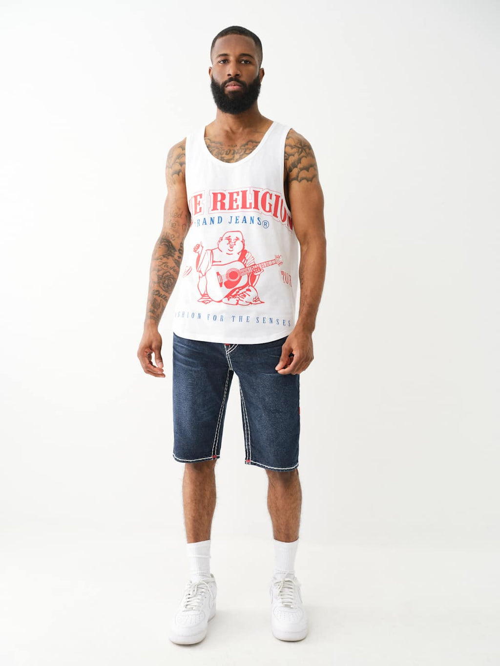 True Religion Ricky Shorts Super T Dark Wash