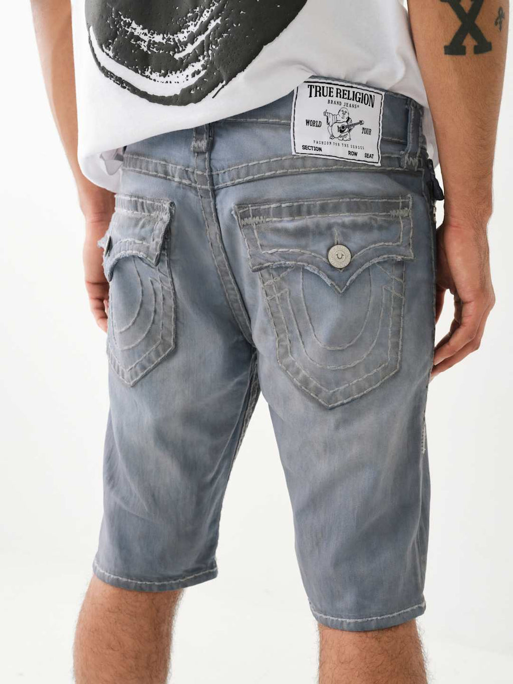 True Religion Rocco Shorts Super T Grey Wash