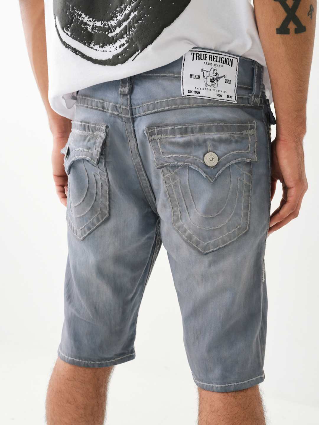 True Religion Rocco Shorts Super T Grey Wash
