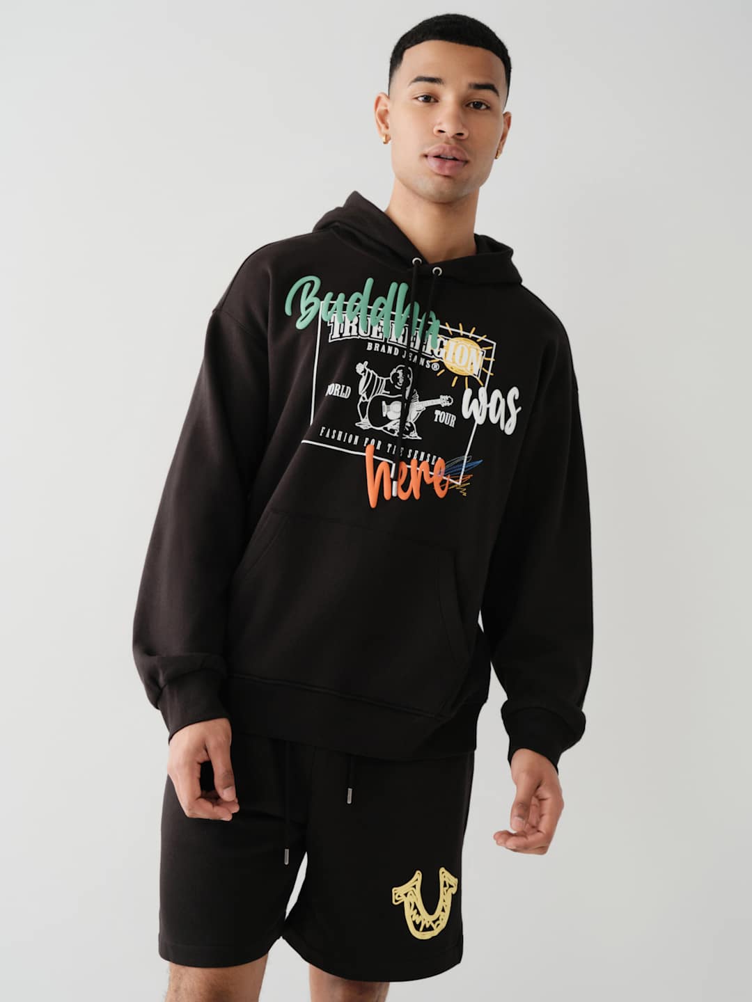 True Religion Hoodie Relaxed Logo Black