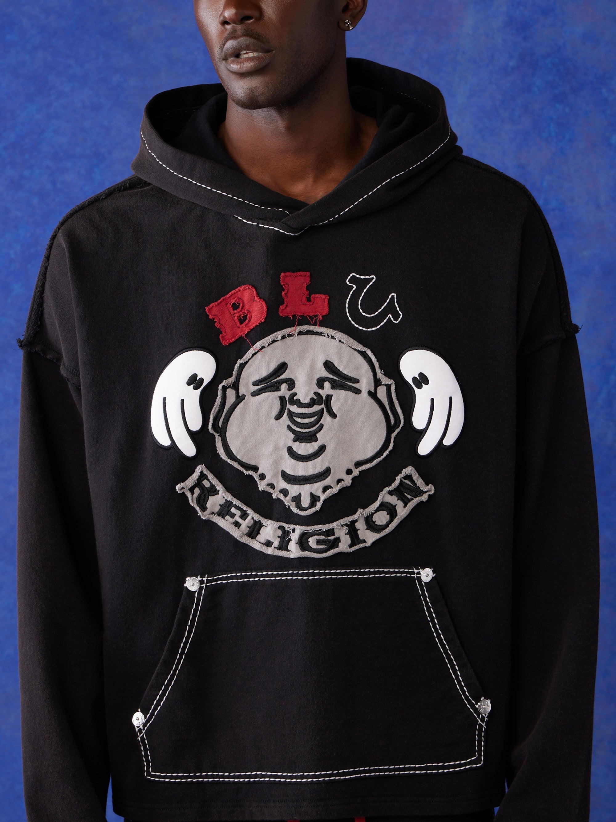 True Religion Blu X Tr Hoodie Faint Black