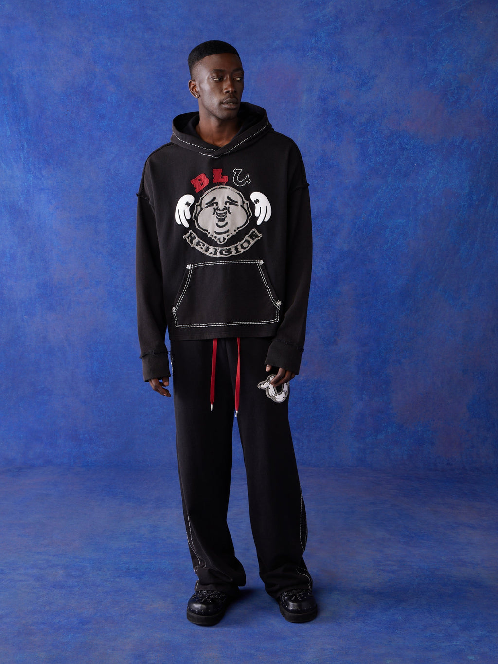 True Religion Blu X Tr Hoodie Faint Black