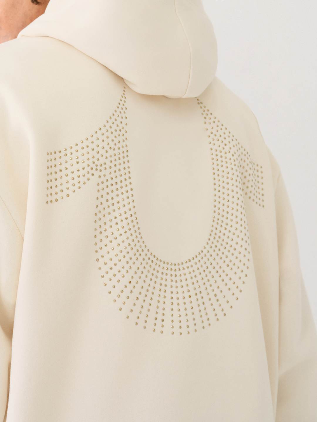 True Religion Relaxed Hoodie Stud Winter White