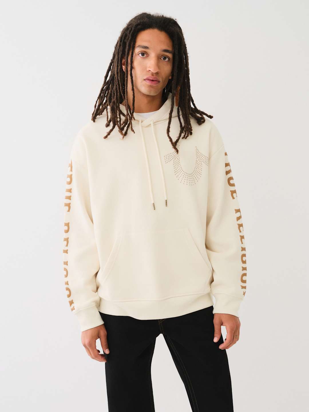 True Religion Relaxed Hoodie Stud Winter White