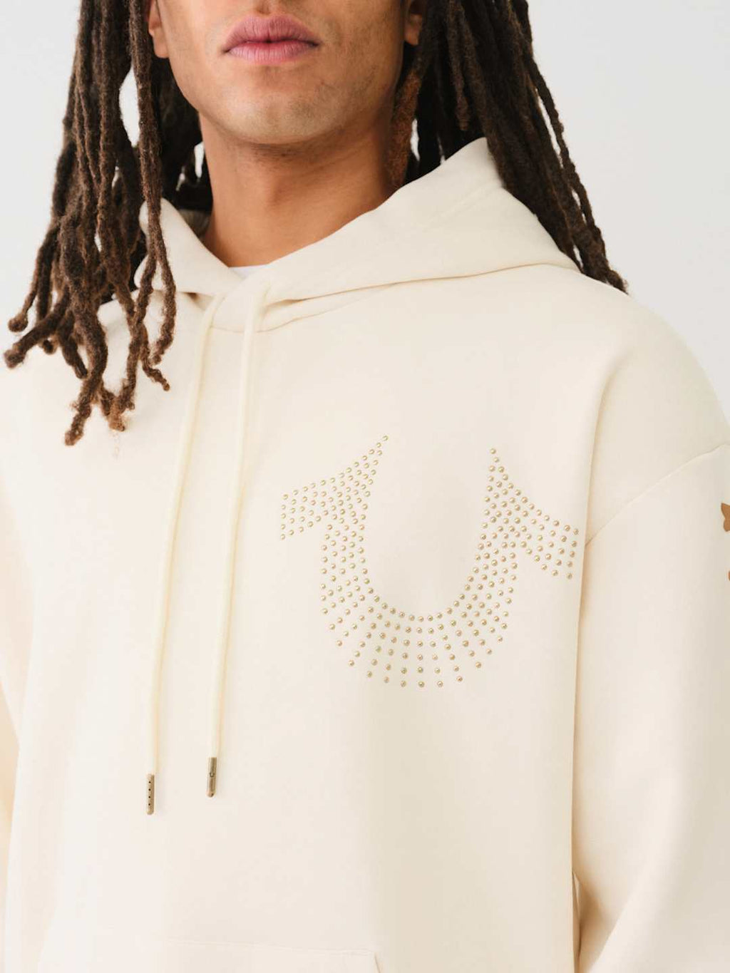 True Religion Relaxed Hoodie Stud Winter White