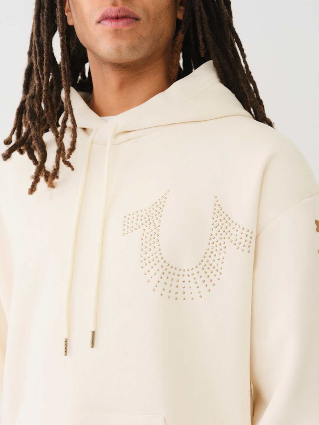 True Religion Relaxed Hoodie Stud Winter White