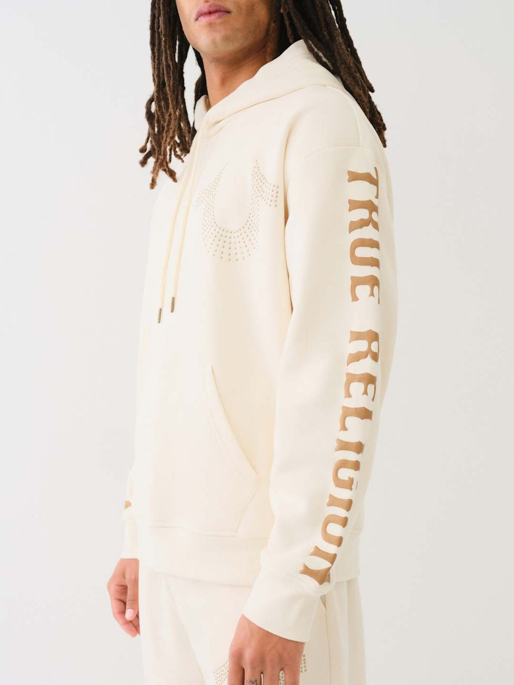 True Religion Relaxed Hoodie Stud Winter White