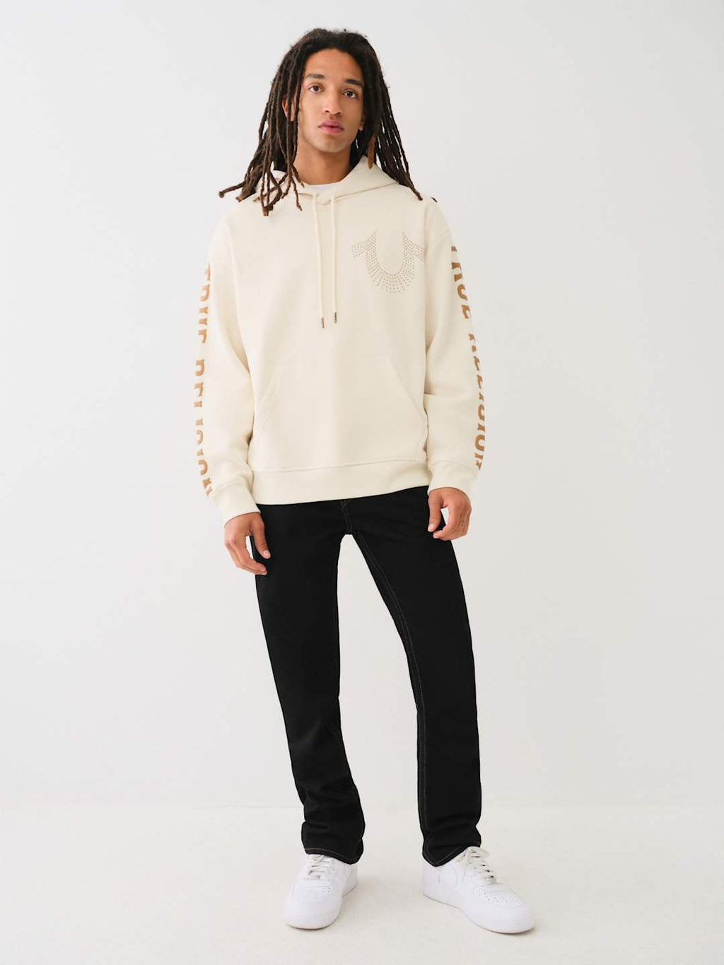 True Religion Relaxed Hoodie Stud Winter White