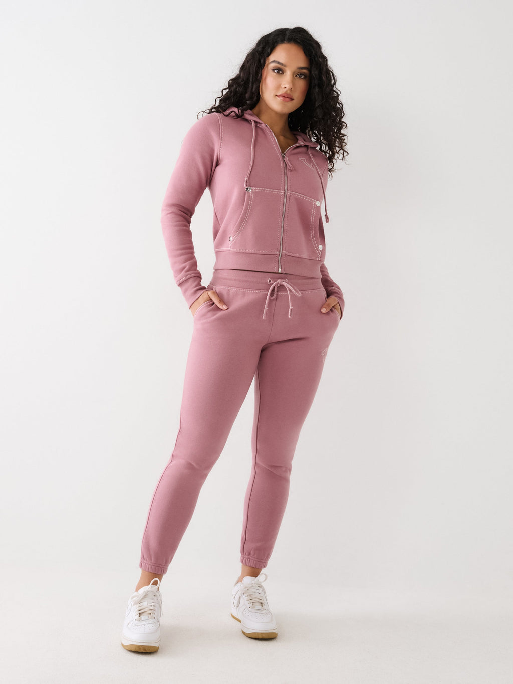 True Religion Jacket Ladies Zip Hoodie Wistful Muave