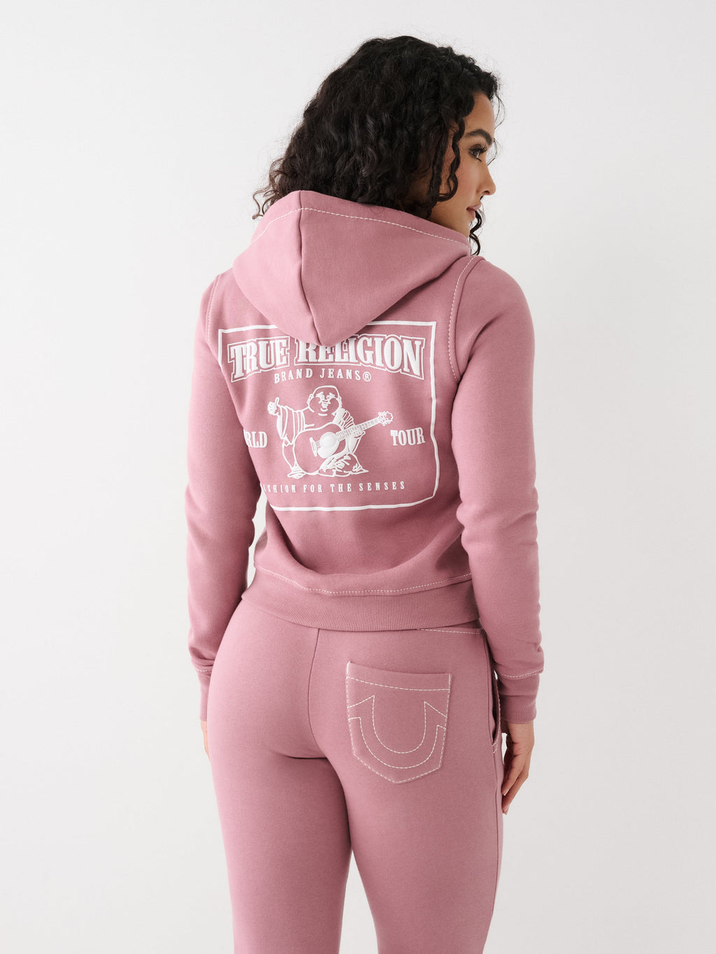 True Religion Jacket Ladies Zip Hoodie Wistful Muave