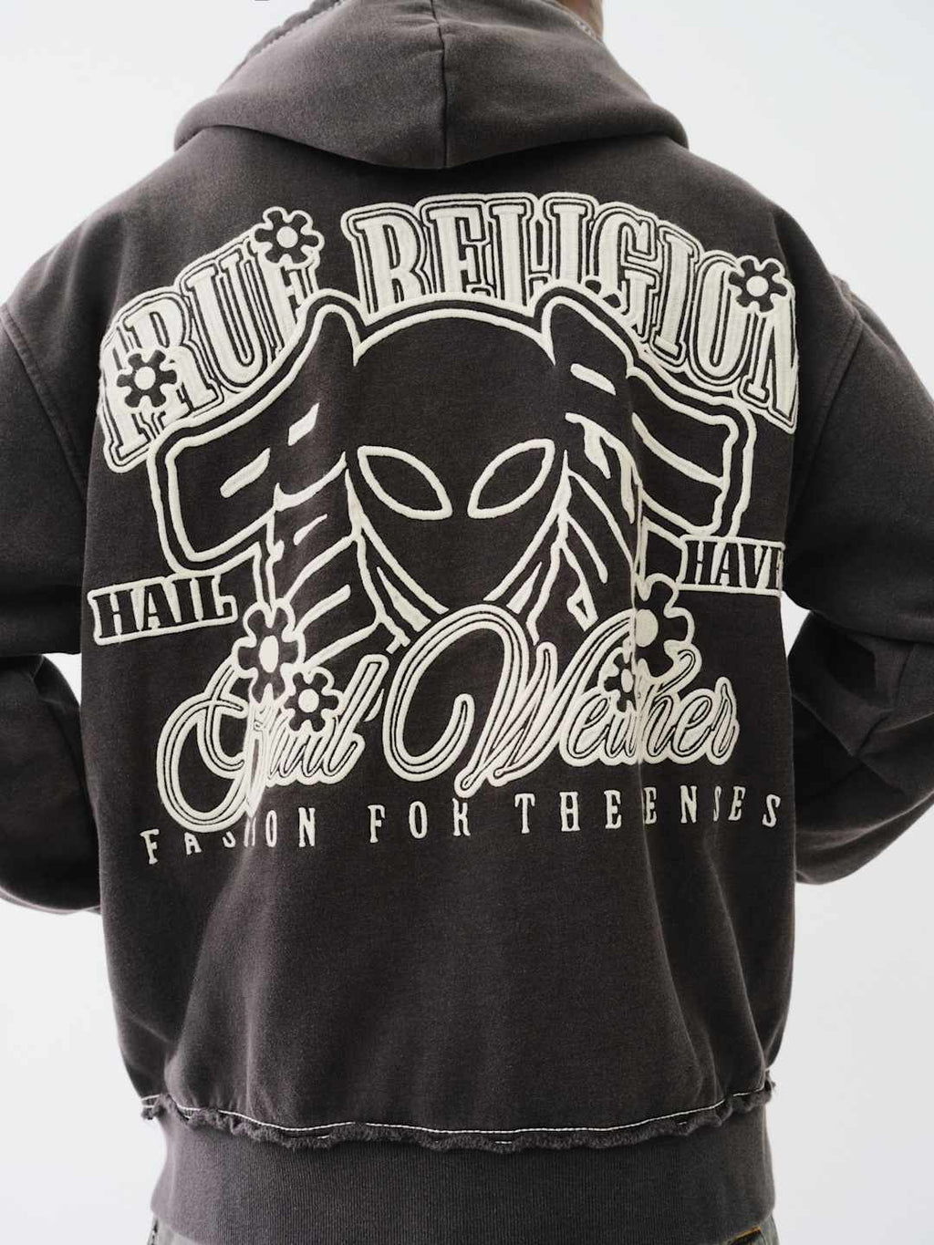 True Religion Relaxed Jacket Hoodie Jet Black