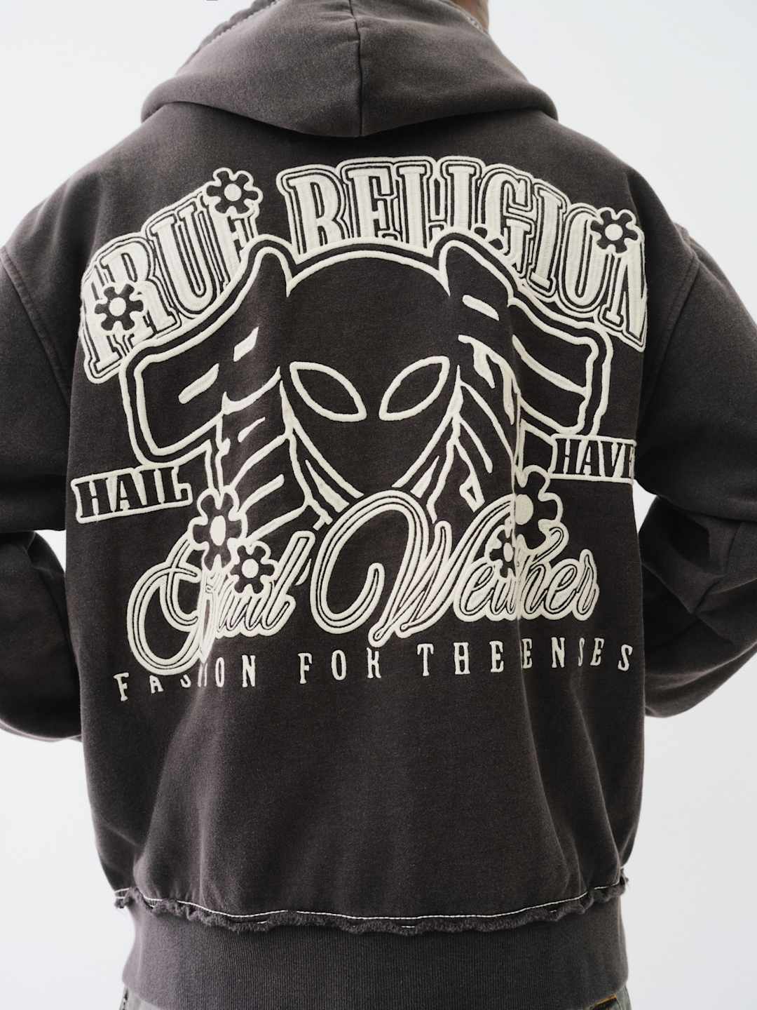 True Religion Relaxed Jacket Hoodie Jet Black