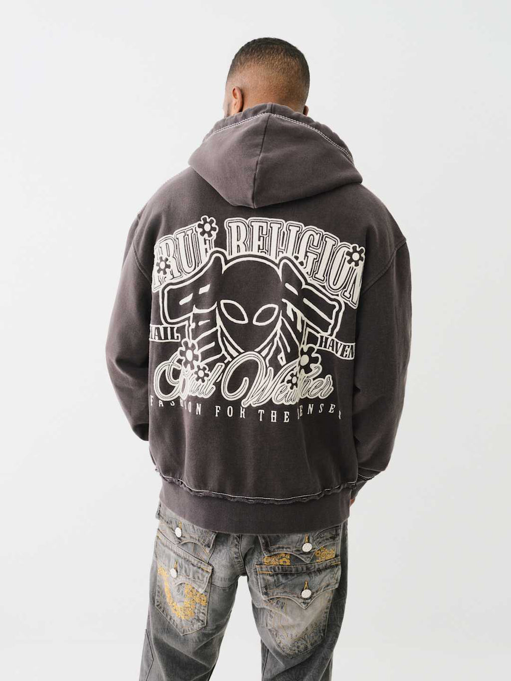True Religion Relaxed Jacket Hoodie Jet Black
