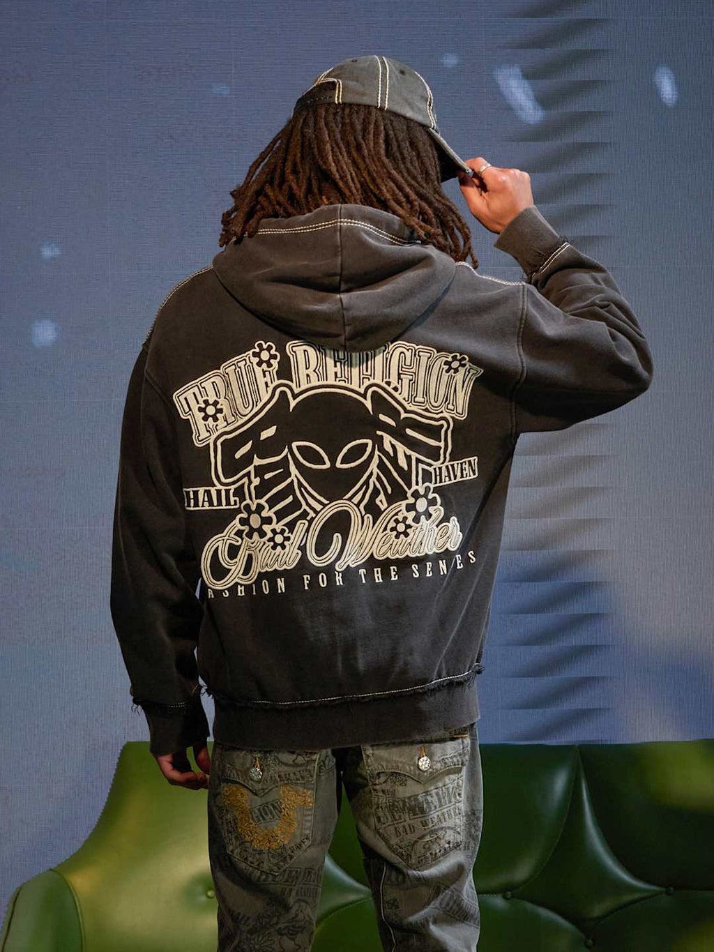 True Religion Relaxed Jacket Hoodie Jet Black